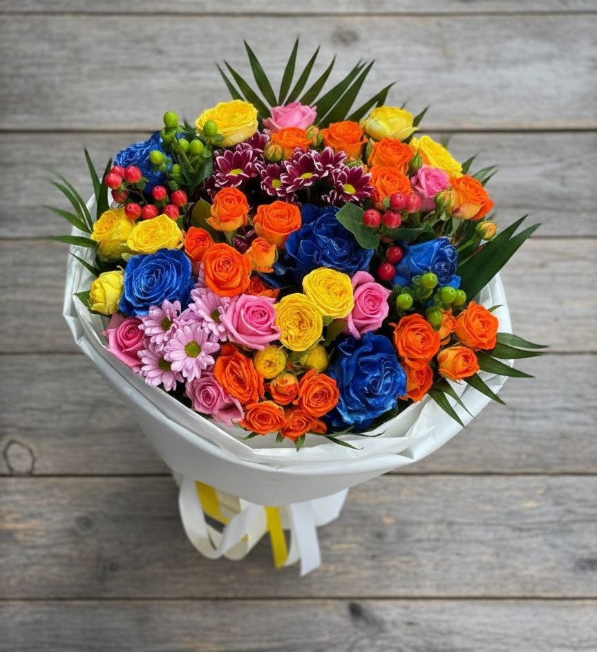 Букет цветов из: Розы и Хризантемы в Мирном Республика Крым