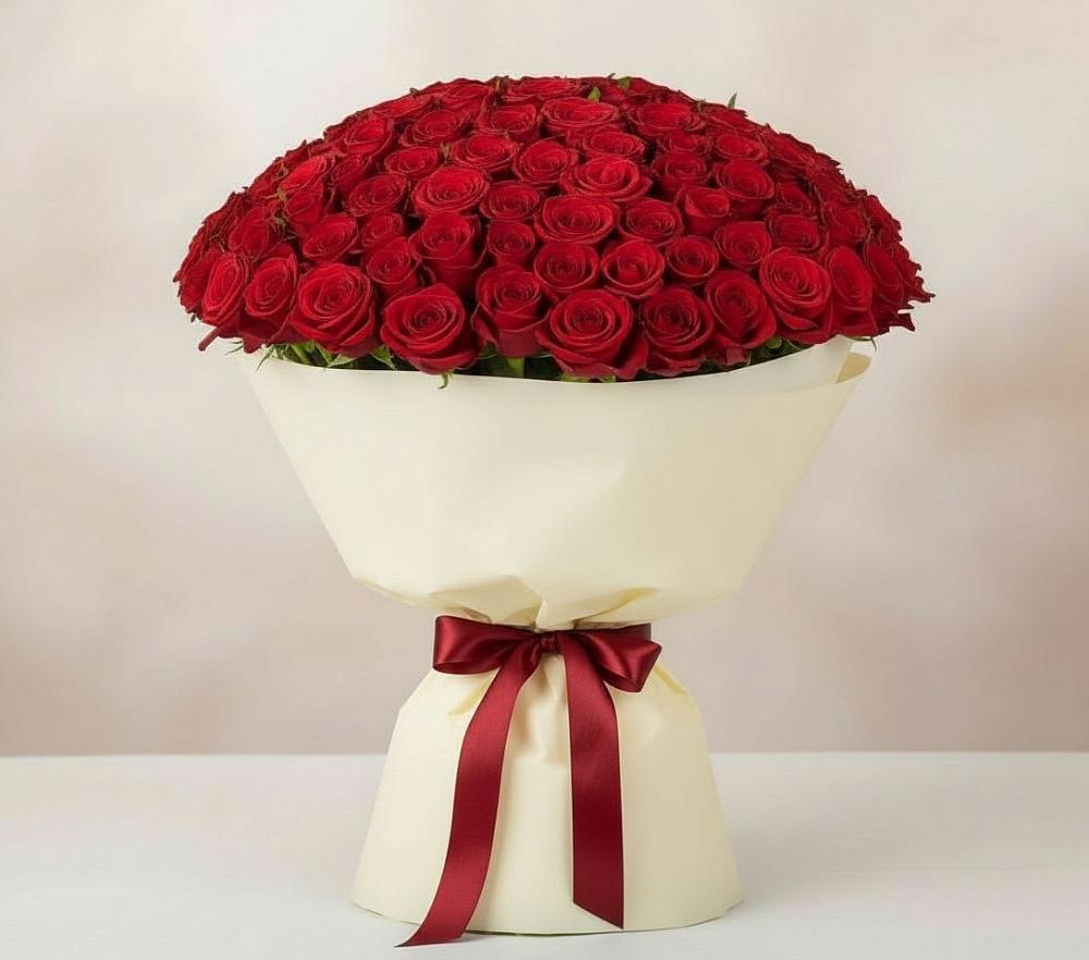 Букет 101 Красная роза Милано в Мирном Республика Крым