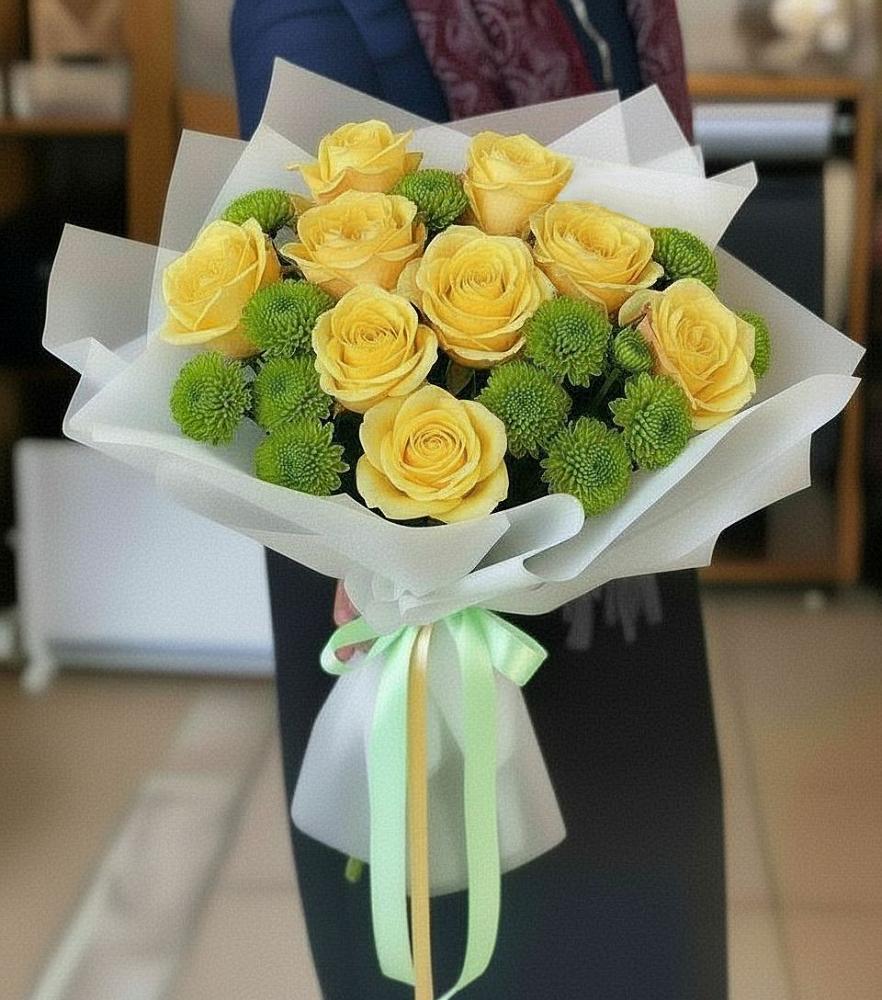 Букет цветов из: Хризантемы и Розы в Мирном Республика Крым