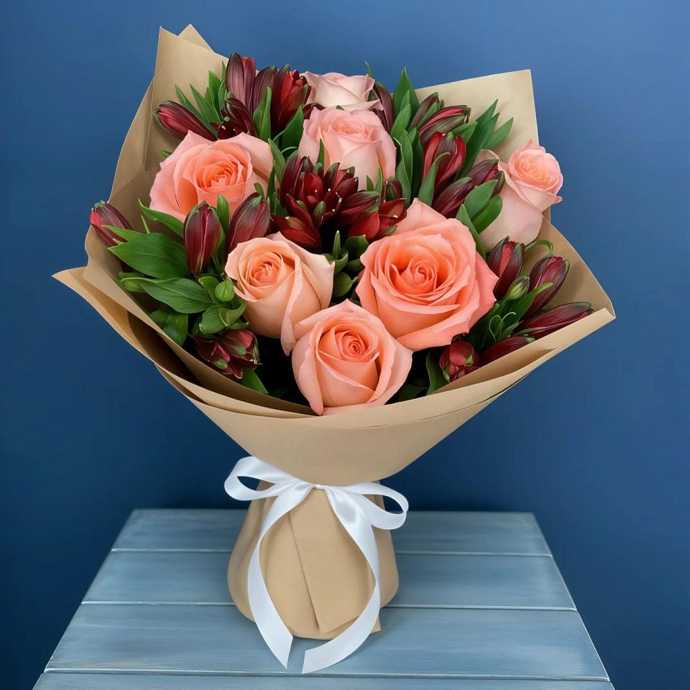 Букет цветов из: Розы и Альстромерии в Мирном Республика Крым