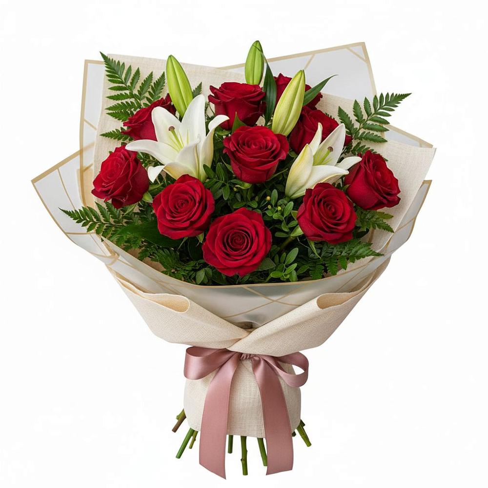 Букет цветов из: Лилии и Розы в Мирном Республика Крым