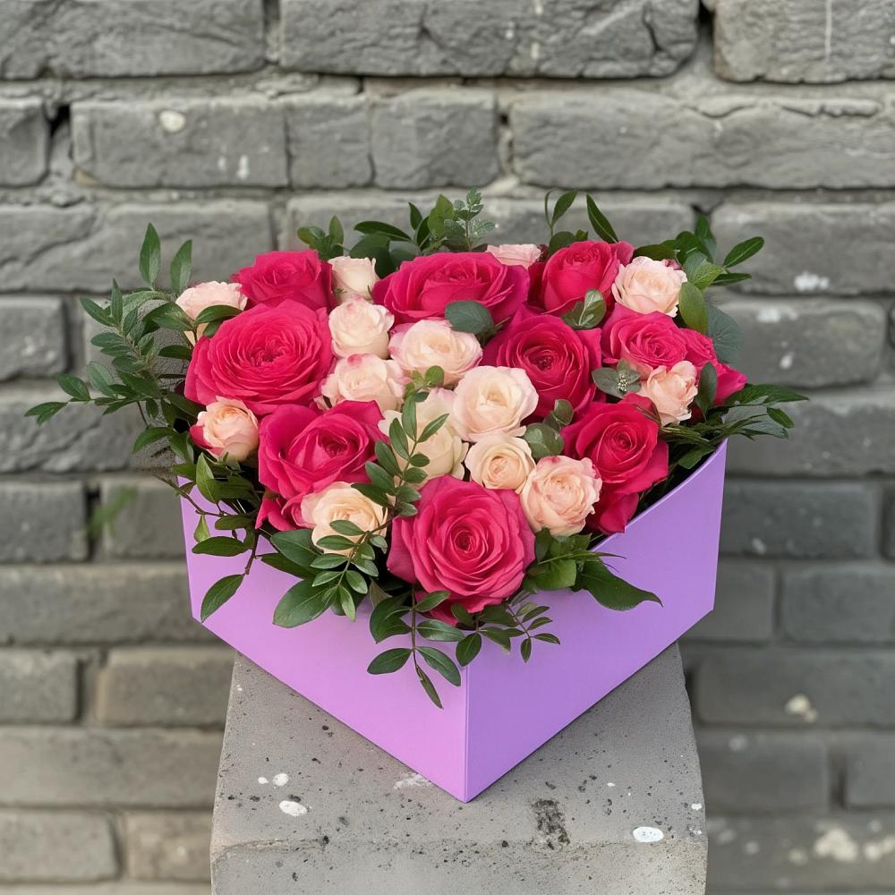 Цветочная композиция из Розы в коробке в Мирном Республика Крым