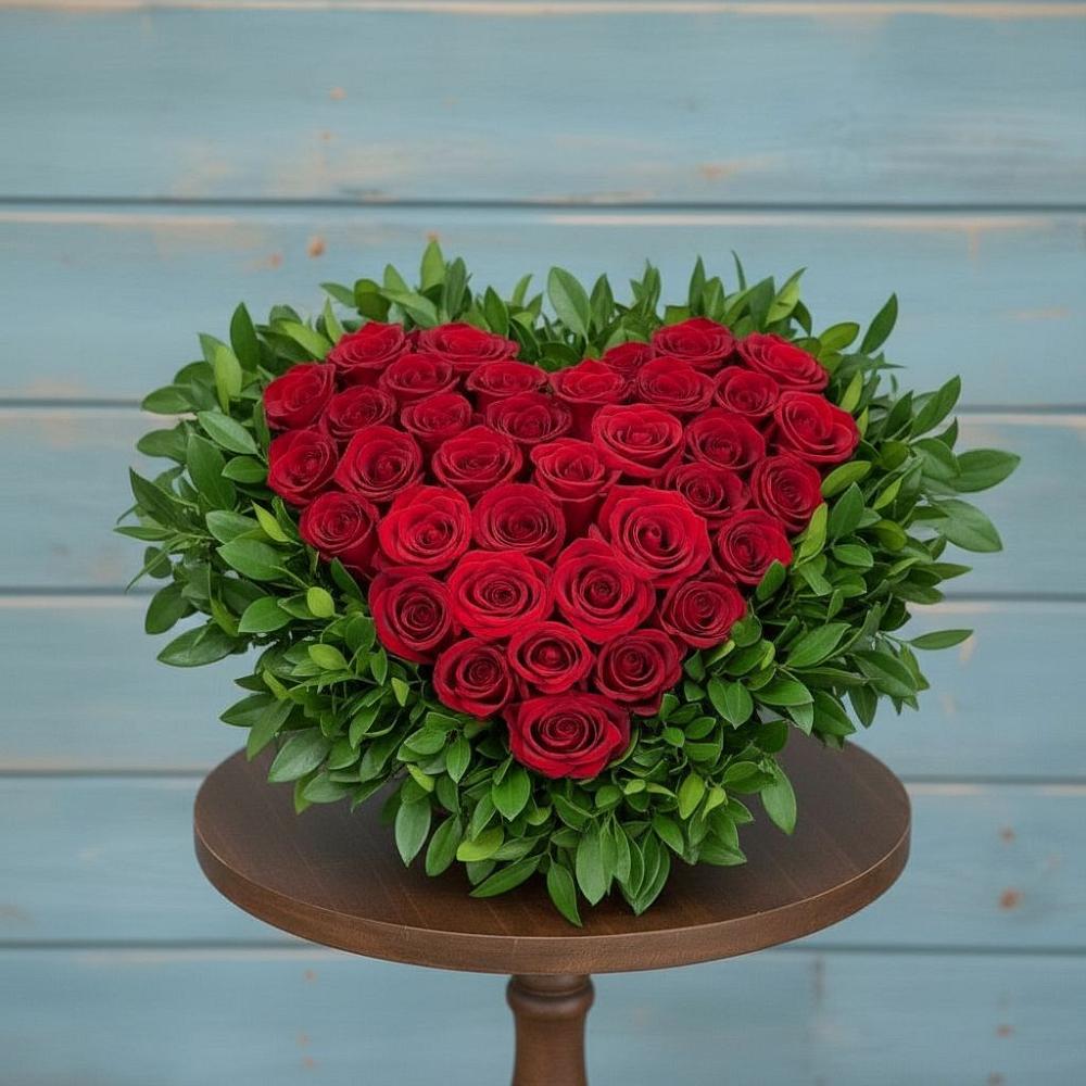 Цветочная композиция из Розы в виде сердца в Мирном Республика Крым