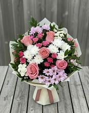 Букет цветов из:  Альстромерии, Гвоздики, Розы и Хризантемы в Мирном Республика Крым