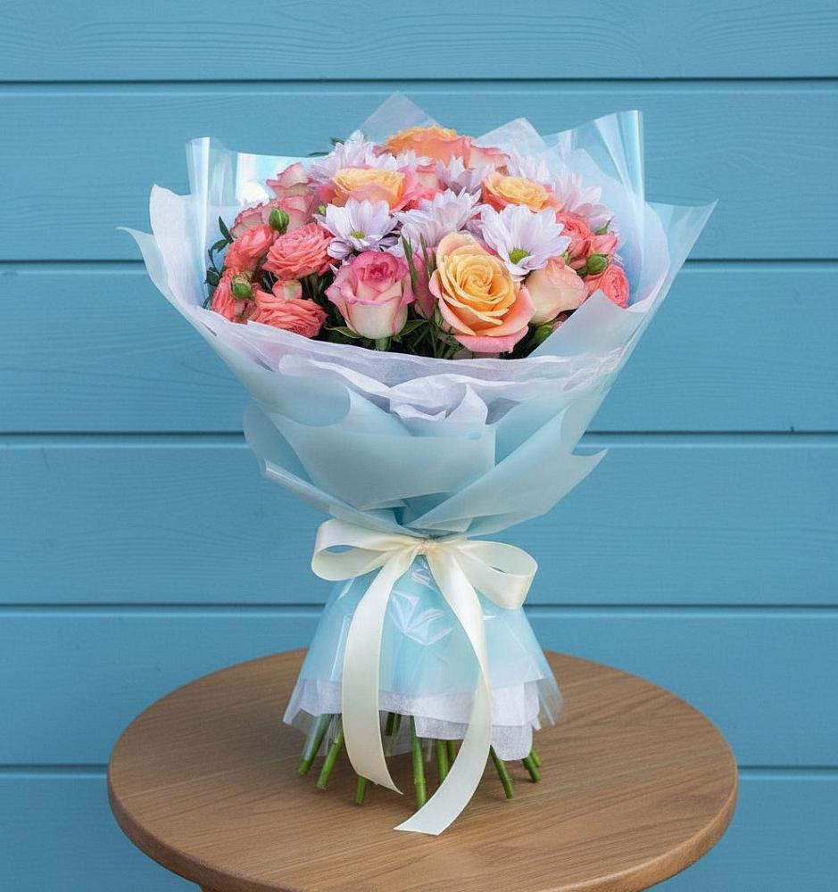 Букет цветов из: Хризантемы и Розы в Мирном Республика Крым