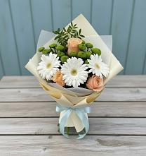 Букет цветов из:  Герберы, Розы и Хризантемы #REPLACE_PRED# Мирном Республика Крым