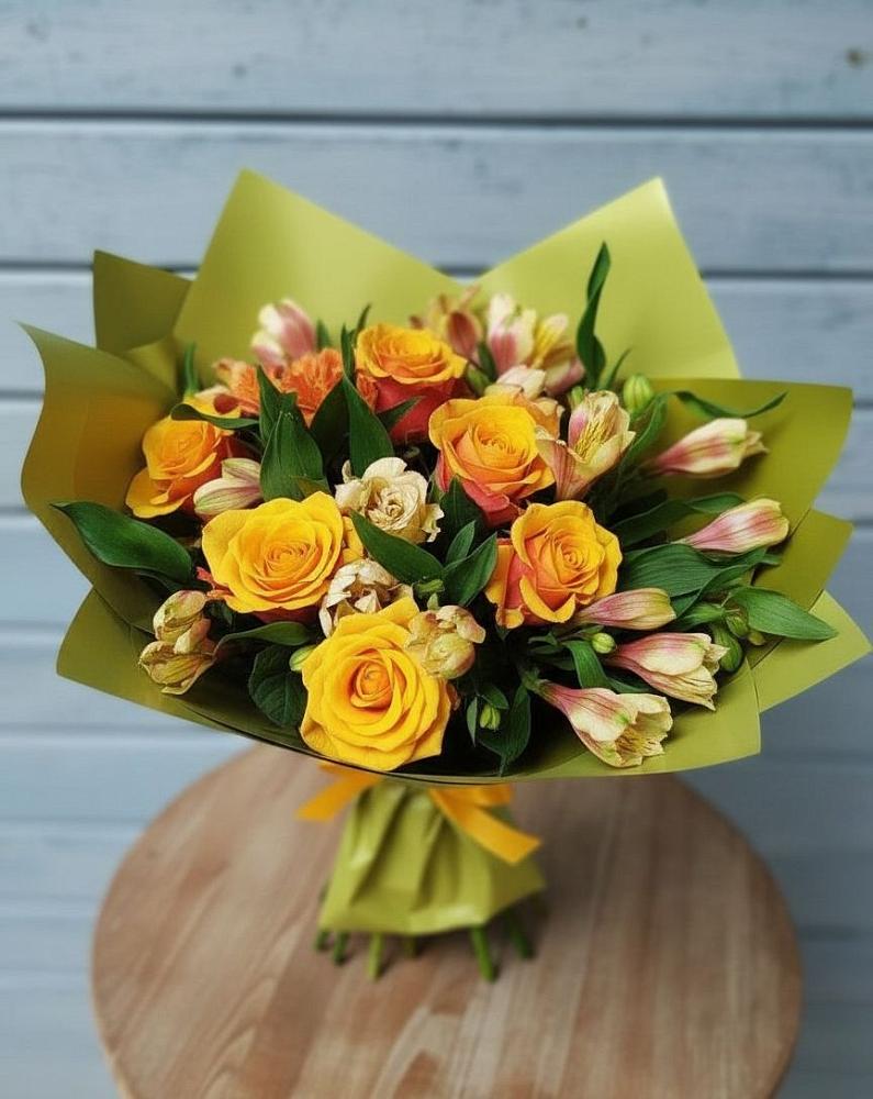 Букет цветов из: Альстромерии и Розы в Мирном Республика Крым