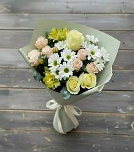 Букет цветов из:  Альстромерии, Розы и Хризантемы в Мирном Республика Крым